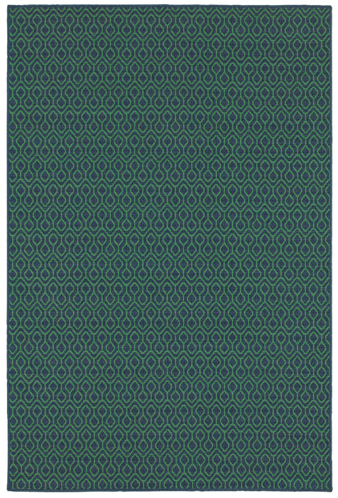 Oriental Weavers - Meridian Navy/ Green Area Rug - 1634Q - GreatFurnitureDeal