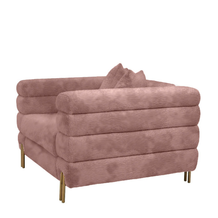VIG Furniture - Divani Casa Branson Pink Velvet Accent Chair - VGMFMF-1251-1S-CH