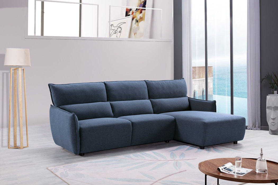 American Eagle Furniture - AE-L550L Light Blue Linen Left Sitting Sectional Sofa Set - AE-L550L
