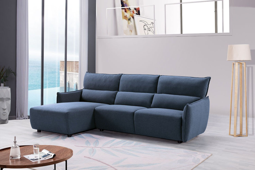 American Eagle Furniture - AE-L550R Light Blue Linen Right Sitting Sectional Sofa Set - AE-L550R