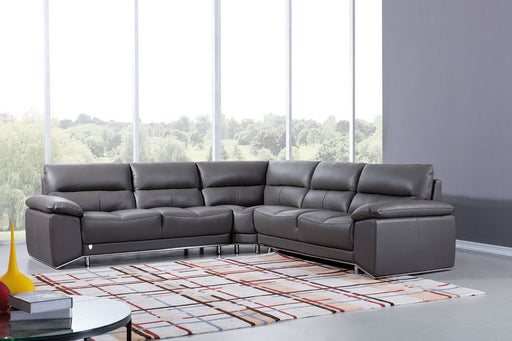 American Eagle Furniture - EK-L8000 Dark Gray Italian Top Grain Leather Sectional Sofa Set - EK-L8000M-DG - GreatFurnitureDeal