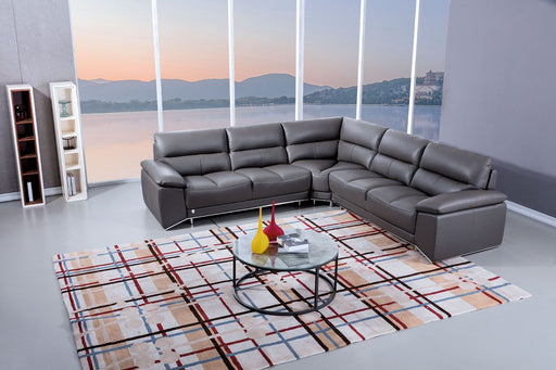 American Eagle Furniture - EK-L8000 Dark Gray Italian Top Grain Leather Sectional Sofa Set - EK-L8000M-DG - GreatFurnitureDeal