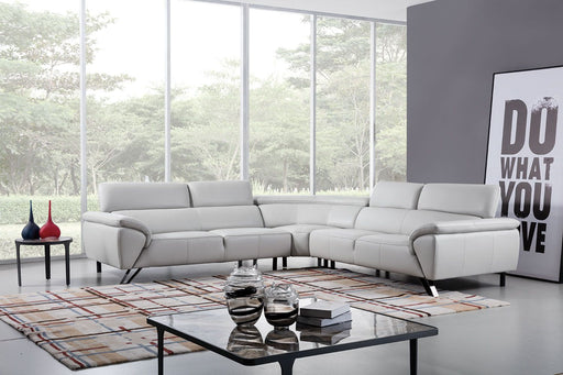 American Eagle Furniture - EK-L8002M Light Gray Italian Top Grain Leather Sectional Sofa Set - EK-L8002M-LG - GreatFurnitureDeal