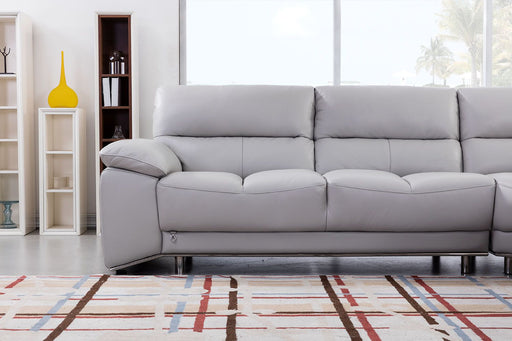 American Eagle Furniture - EK-L8000 Light Gray Italian Top Grain Leather Sectional Sofa Set - EK-L8000M-LG - GreatFurnitureDeal