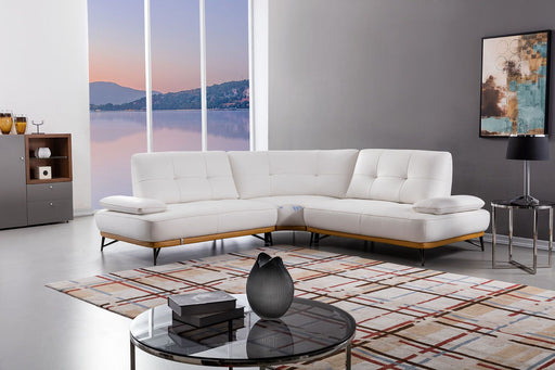 American Eagle Furniture - EK-L8005M White with Yellow Trim Sectional - EK-L8005M-W-YO - GreatFurnitureDeal