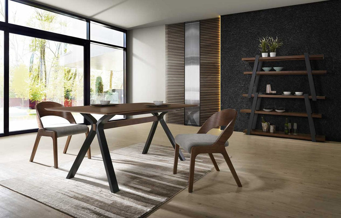 VIG Furniture - Modrest Runyon Modern Walnut & Grey Fabric Dining Chair (Set of 2) - VGMAMI-836-GRY - GreatFurnitureDeal