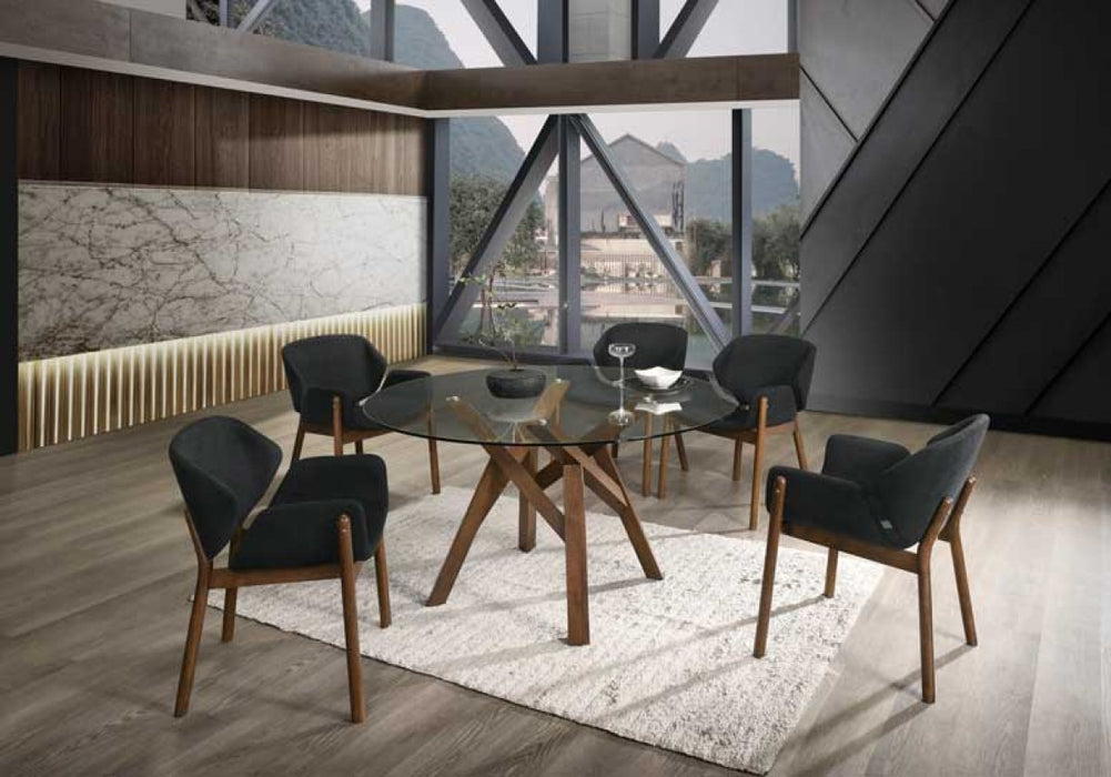VIG Furniture - Modrest Jozy - Modern Grey & Walnut Dining Chair (Set of 2) - VGMA-MI-909-GRY