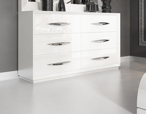 ESF Furniture - Miami Double Dresser in White - MIAMI-DOUBLE DR - GreatFurnitureDeal