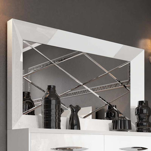 ESF Furniture - Miami Double Dresser Mirror in White - MIAMI-DOUBLE DR M - GreatFurnitureDeal