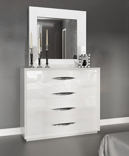 ESF Furniture - Miami Single Dresser and Mirror Set in White - MIAMI-SINGLE DR+M - GreatFurnitureDeal