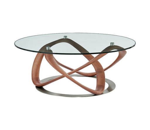 VIG Furniture - Modrest Michele Modern Glass Walnut Coffee Table - VGCSCT-20050-BRN-CT - GreatFurnitureDeal