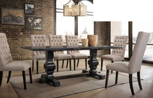 Mariano Furniture - Michelle Rustic Black 9 Piece Rectangle Dining Table Set - BMMICHELLE-9SET - GreatFurnitureDeal