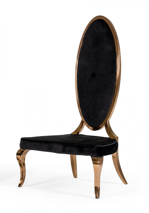 VIG Furniture - Modrest Mills - Modern Black Velvet Rosegold Dining Chair Set of 2 - VGZAG-01-BLK