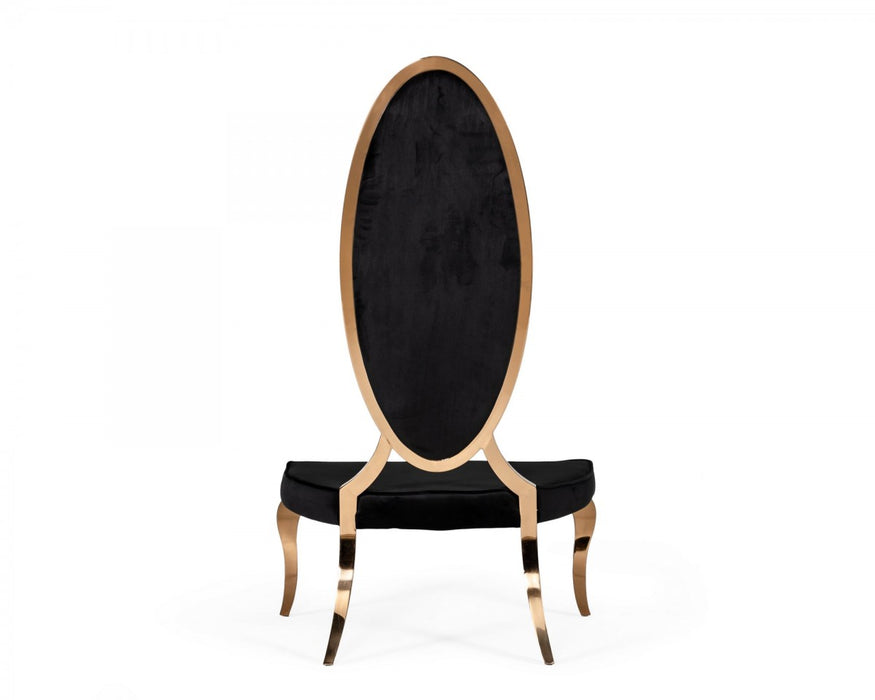 VIG Furniture - Modrest Mills - Modern Black Velvet Rosegold Dining Chair Set of 2 - VGZAG-01-BLK - GreatFurnitureDeal