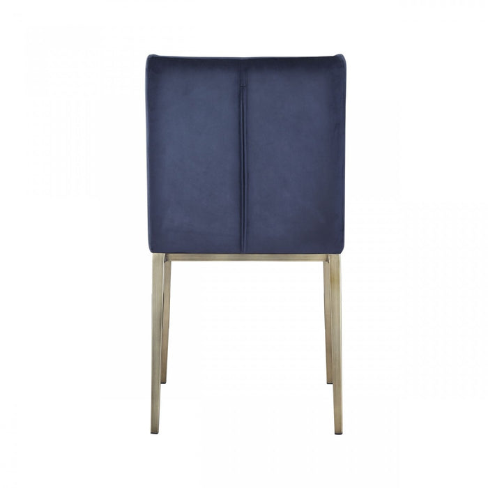 VIG Furniture - Modrest Mimi Contemporary Blue Velvet & Antique Brass Dining Chair (Set of 2) - VGGAGA-6544CH-BLU-DC