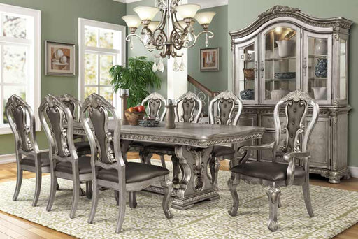 Myco Furniture - Milan 7 Piece Dining Table Set in Antique Silver - ML201-T-7SET - GreatFurnitureDeal