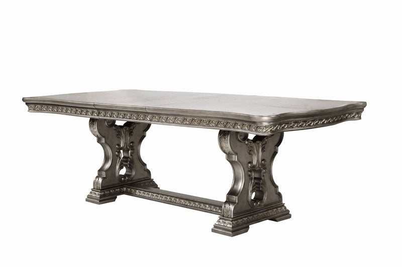 Myco Furniture - Milan 8 Piece Dining Table Set in Antique Silver - ML201-T-8SET - GreatFurnitureDeal