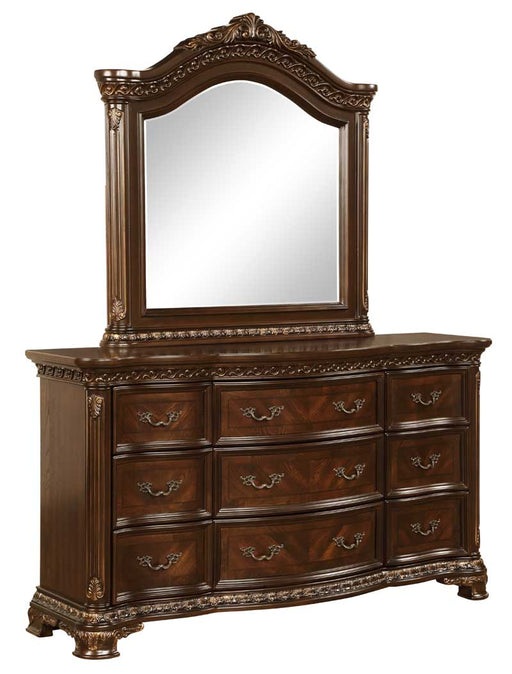 Myco Furniture - Milan Dresser with Mirror in Dark Walnut - ML400-DR-M - GreatFurnitureDeal