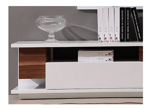 J&M Furniture - TV Stand TV061 in White High Gloss & Walnut - 17759 - GreatFurnitureDeal