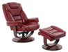 Parker Living - Monarch Swivel Recliner with Ottoman in Rouge - MMON#212S-ROU
