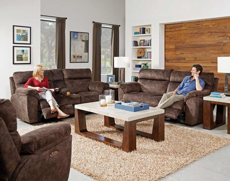 Catnapper - Sedona 3 Piece Power Headrest w-Lumbar Power Reclining Living Room Set in Mocha - 762221-762229-762220-7-MOCHA - GreatFurnitureDeal