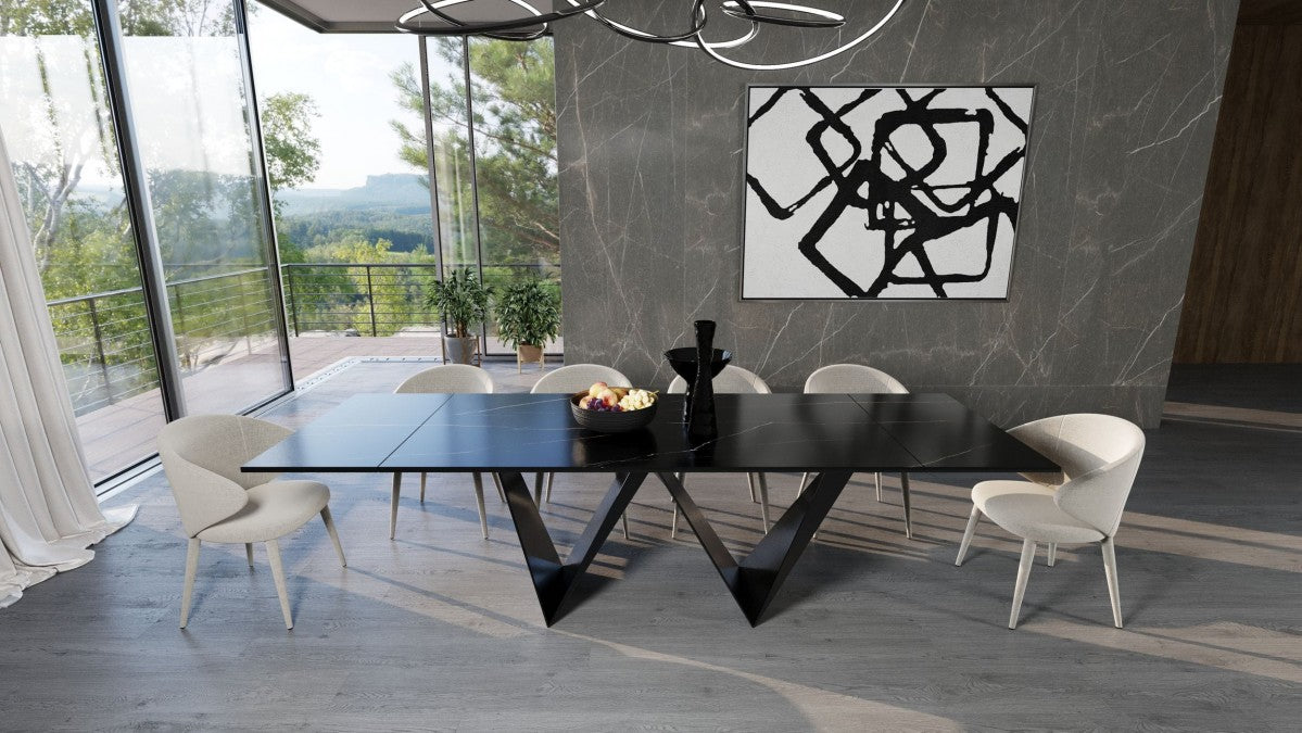 VIG Furniture - Modrest Fritz Modern Black Ceramic Dining Table - VGNSGD8767-BLK-DT