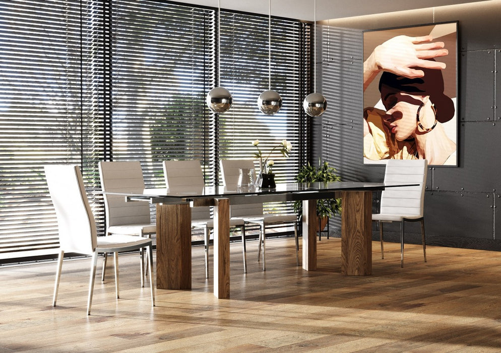 VIG Furniture - Modrest Helena -  Modern Extendable Glass Dining Table - Large - VGEWD2048MA