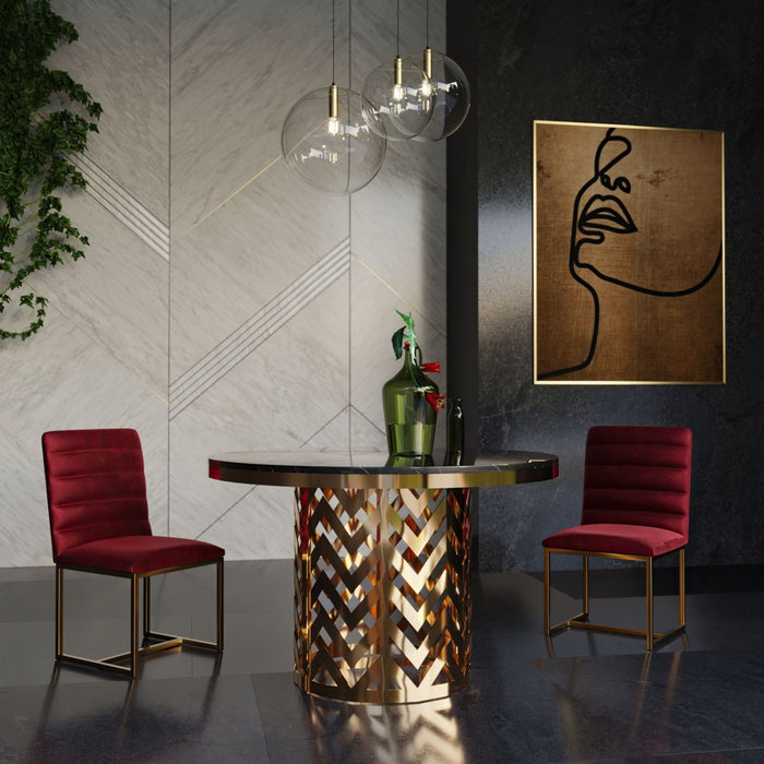 VIG Furniture - Modrest Kowal - Glam Black Marble Dining Table - VGGMM-DT-1426