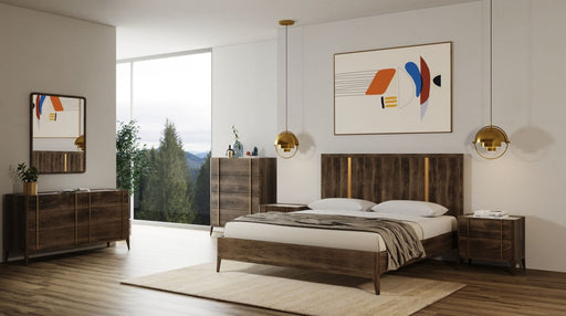 VIG Furniture - Modrest Oakley Mid-Century Queen Size Dark Brown Bed - VGWDLCY-QB05-USA-OA-BED - GreatFurnitureDeal