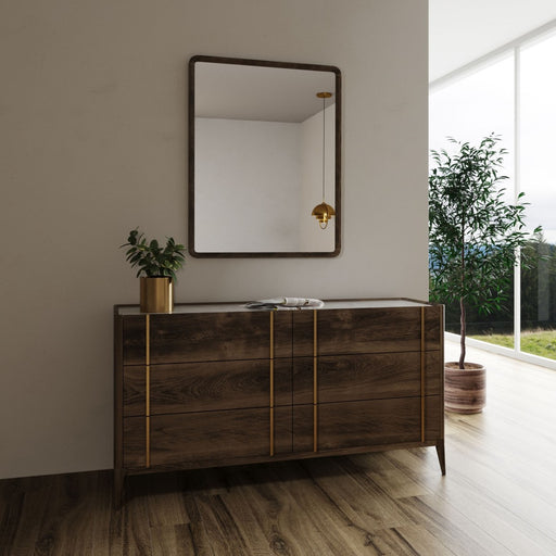 VIG Furniture - Modrest Oakley Mid-Century Dark Brown Dresser - VGWDLCY-DR6-OA-DRS - GreatFurnitureDeal