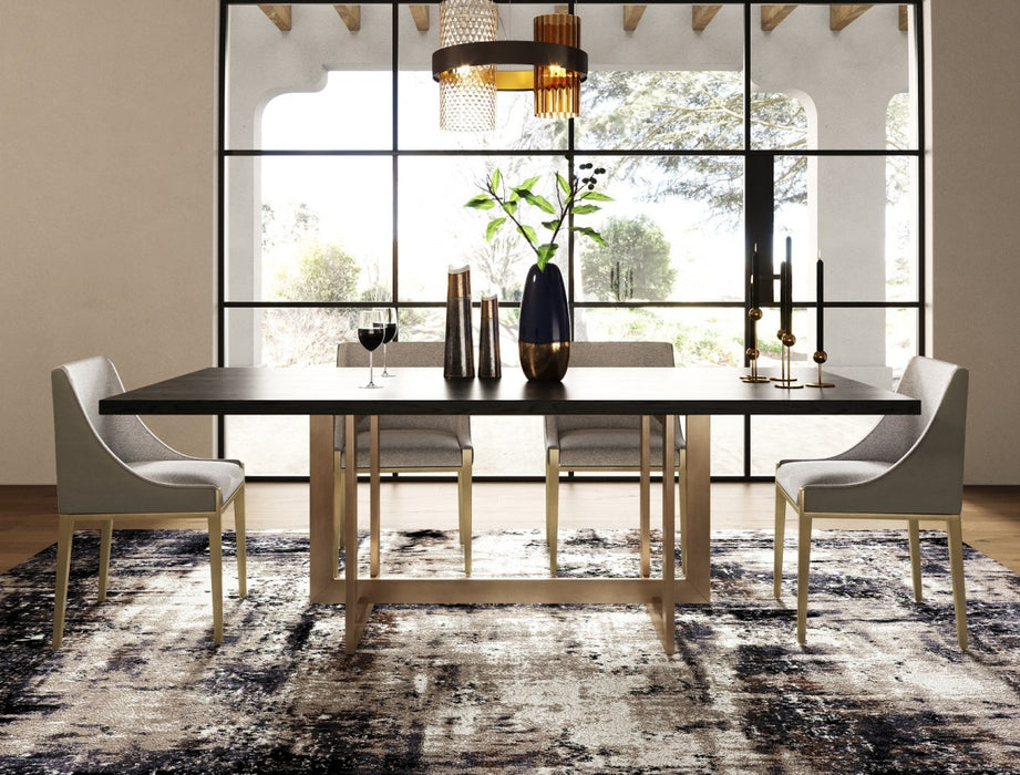 VIG Furniture - Modrest Pike - Modern Black Ash & Brass Dining Table - VGVCT8961W-BLK-DT - GreatFurnitureDeal