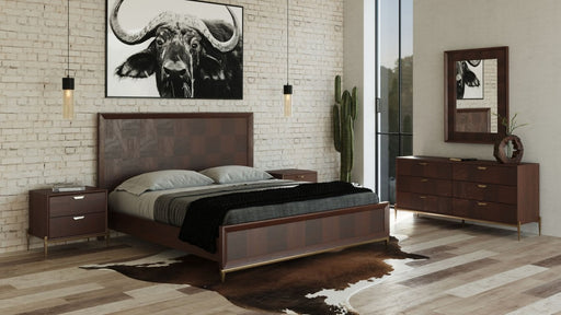 VIG Furniture - Modrest Shane - Modern Acacia & Brass Bed - VGNXSHANE-BED - GreatFurnitureDeal