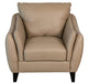 Mariano Italian Leather Furniture - Molly Chair with Ottoman in Taupe - Molly-CO - GreatFurnitureDeal