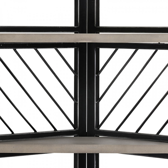 VIG Furniture - Modrest Grimaldi Modern Concrete & Black Metal Shelf - VGLBMONA-SH153-02 - GreatFurnitureDeal