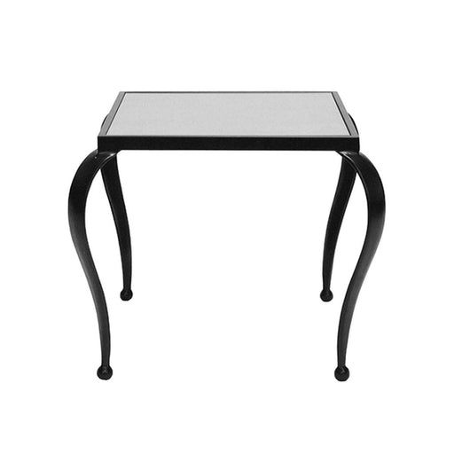 Worlds Away - Moseley Square Side Table With Inset Antique Mirror Top And Black Powder Coat Frame - MOSELEY BL - GreatFurnitureDeal