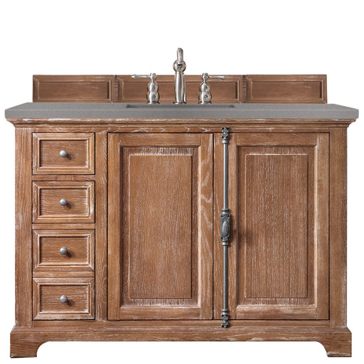 James Martin Furniture - Providence 48" Single Vanity Cabinet, Driftwood, w- 3 CM Grey Expo Quartz Top - 238-105-5211-3GEX - GreatFurnitureDeal