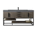 James Martin Furniture - Columbia 72" Single Vanity, Ash Gray, Matte Black w/ Dusk Grey Glossy Composite Top - 388-V72S-AGR-MB-DGG - GreatFurnitureDeal
