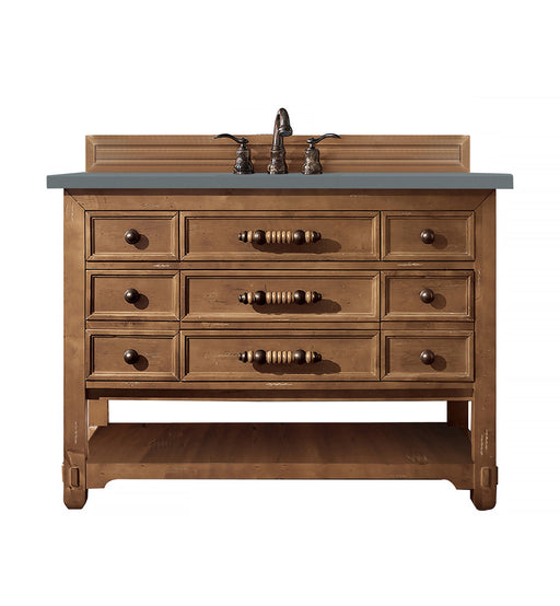 James Martin Furniture - Malibu 48" Single Vanity Cabinet, Honey Alder, w/ 3 CM Cala Blue Quartz Top - 500-V48-HON-3CBL - GreatFurnitureDeal