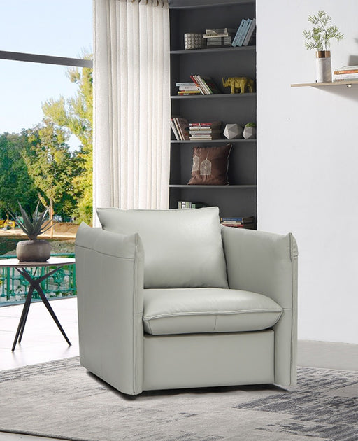 VIG Furniture - Divani Casa Tamworth Modern Grey Leather Swivel Chair - VGCAN912-7376 - GreatFurnitureDeal
