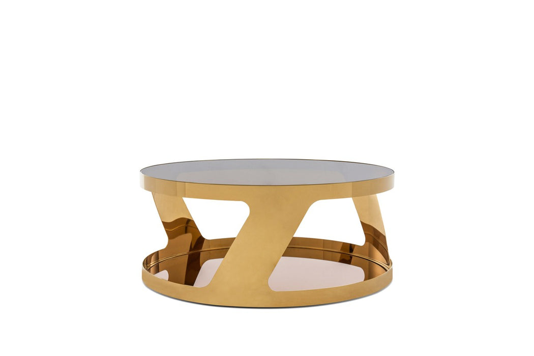 Vig Furniture - Modrest Chandon Modern Round Gold Coffee Table - VGHBN931E