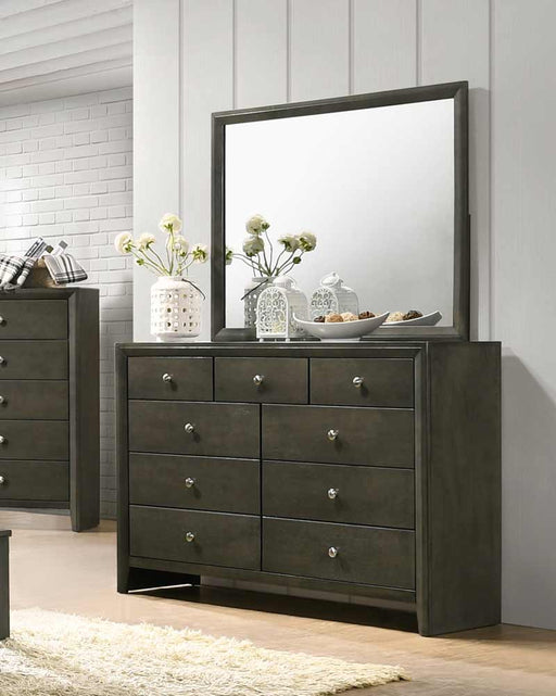 Myco Furniture - Noah Dresser with Mirror in Light Gray - NA400-DR-M - GreatFurnitureDeal