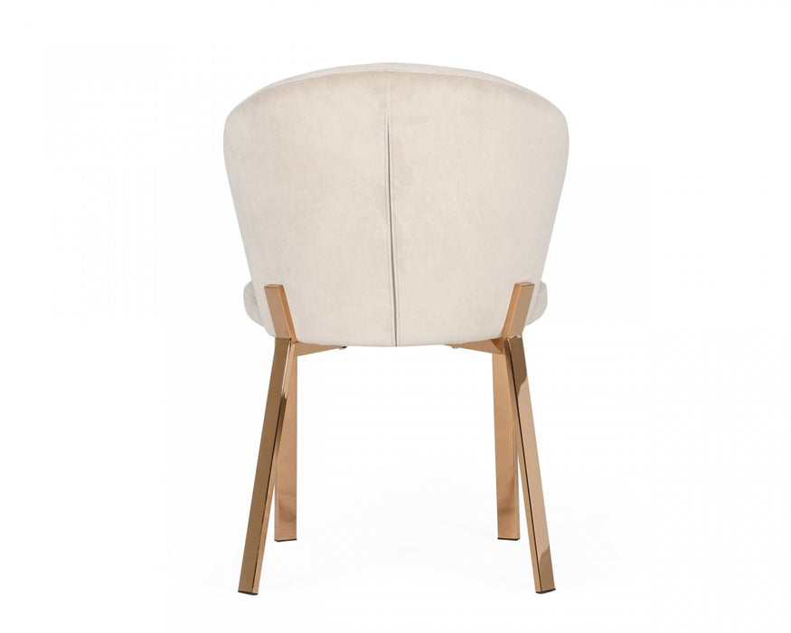 VIG Furniture - Modrest Nadia - Modern Beige Velvet & Rosegold Dining Chair (Set of 2) - VGVCB209-BEI