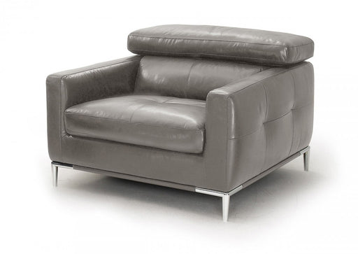 VIG Furniture - Divani Casa Natalia Modern Dark Grey Leather Chair - VGKK1281X-DKGRY-CH - GreatFurnitureDeal