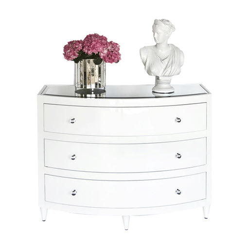 Worlds Away - 3 Drawer Chest In White Lacquer - NATALIE WH