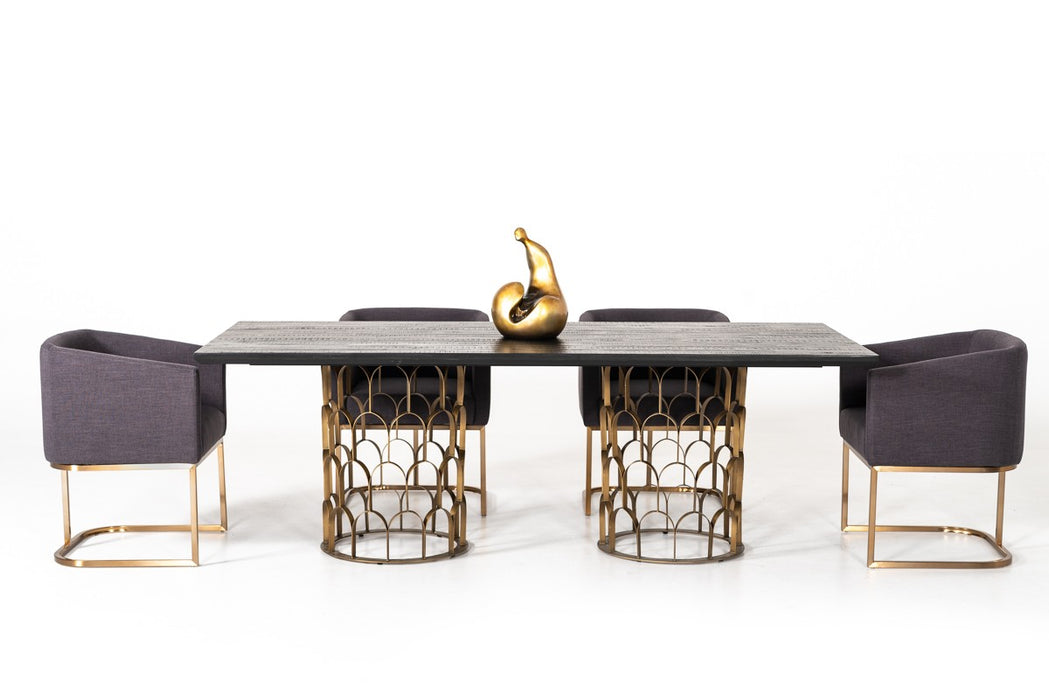 VIG Furniture - Modrest Natalie Modern Black Acacia & Antique Brass Dining Table - VGLBGATS-DT220-03 - GreatFurnitureDeal