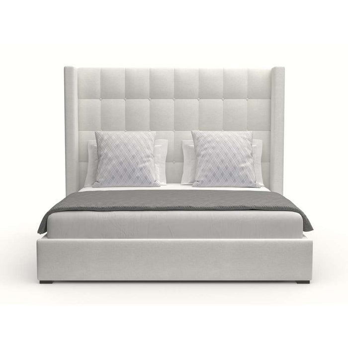 Nativa Interiors - Aylet Box Tufted Upholstered Medium Queen Off White Bed - BED-AYLET-BOX-MID-QN-PF-WHITE - GreatFurnitureDeal