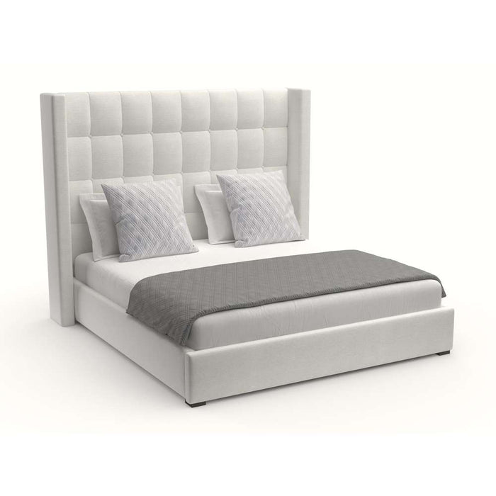 Nativa Interiors - Aylet Box Tufted Upholstered Medium Queen Off White Bed - BED-AYLET-BOX-MID-QN-PF-WHITE - GreatFurnitureDeal