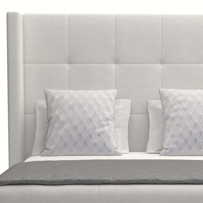 Nativa Interiors - Aylet Button Tufted Upholstered Medium California King Off White Bed - BED-AYLET-BTN-MID-CA-PF-WHITE
