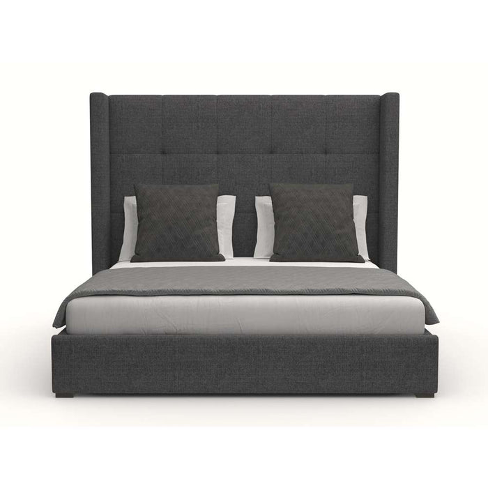 Nativa Interiors - Aylet Button Tufted Upholstered Medium King Grey Bed - BED-AYLET-BTN-MID-KN-PF-GREY - GreatFurnitureDeal