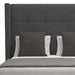 Nativa Interiors - Aylet Button Tufted Upholstered Medium Queen Charcoal Bed - BED-AYLET-BTN-MID-QN-PF-CHARCOAL - GreatFurnitureDeal